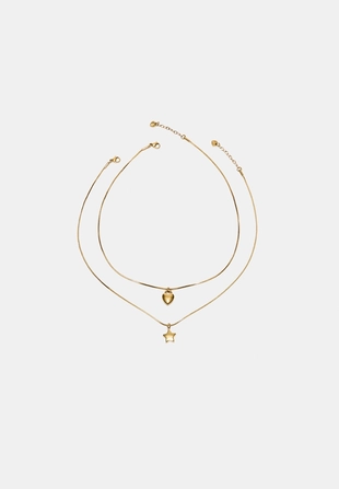 Набор из 2 водонепроницаемых ожерелий со звездой и сердцем- Заказать в России