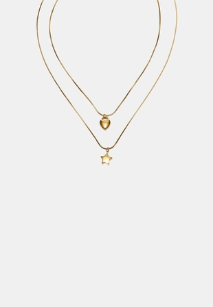 Набор из 2 водонепроницаемых ожерелий со звездой и сердцем- Заказать в России