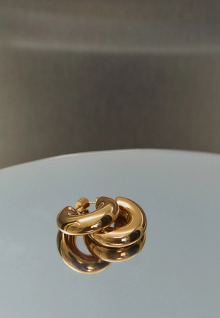 Набор из 2 водонепроницаемых серег-колец- Заказать в России