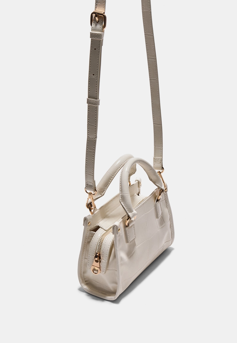 Мини-сумка тоут через плечо с тиснением под крокодиловую кожу