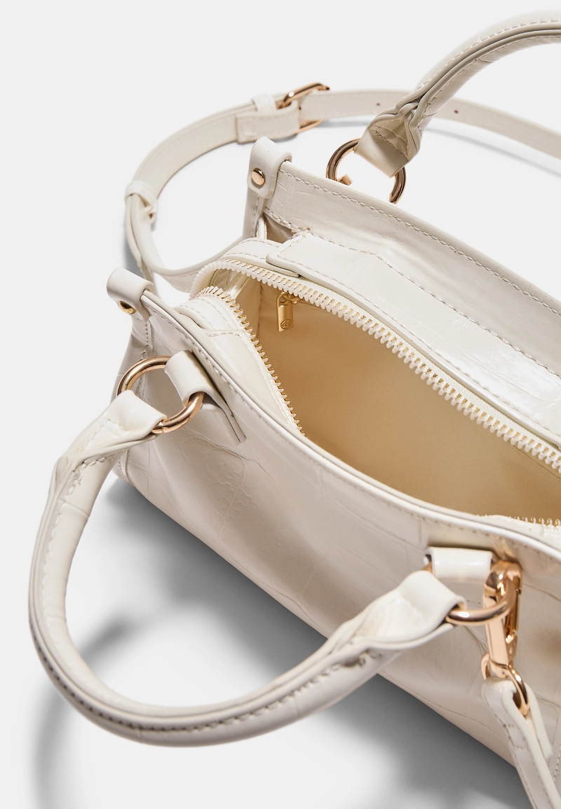 Мини-сумка тоут через плечо с тиснением под крокодиловую кожу