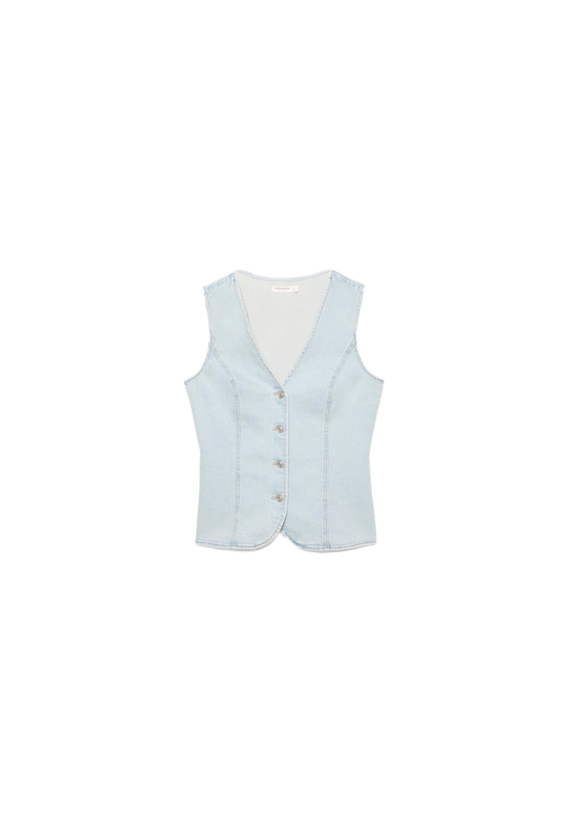 Приталенный джинсовый топ