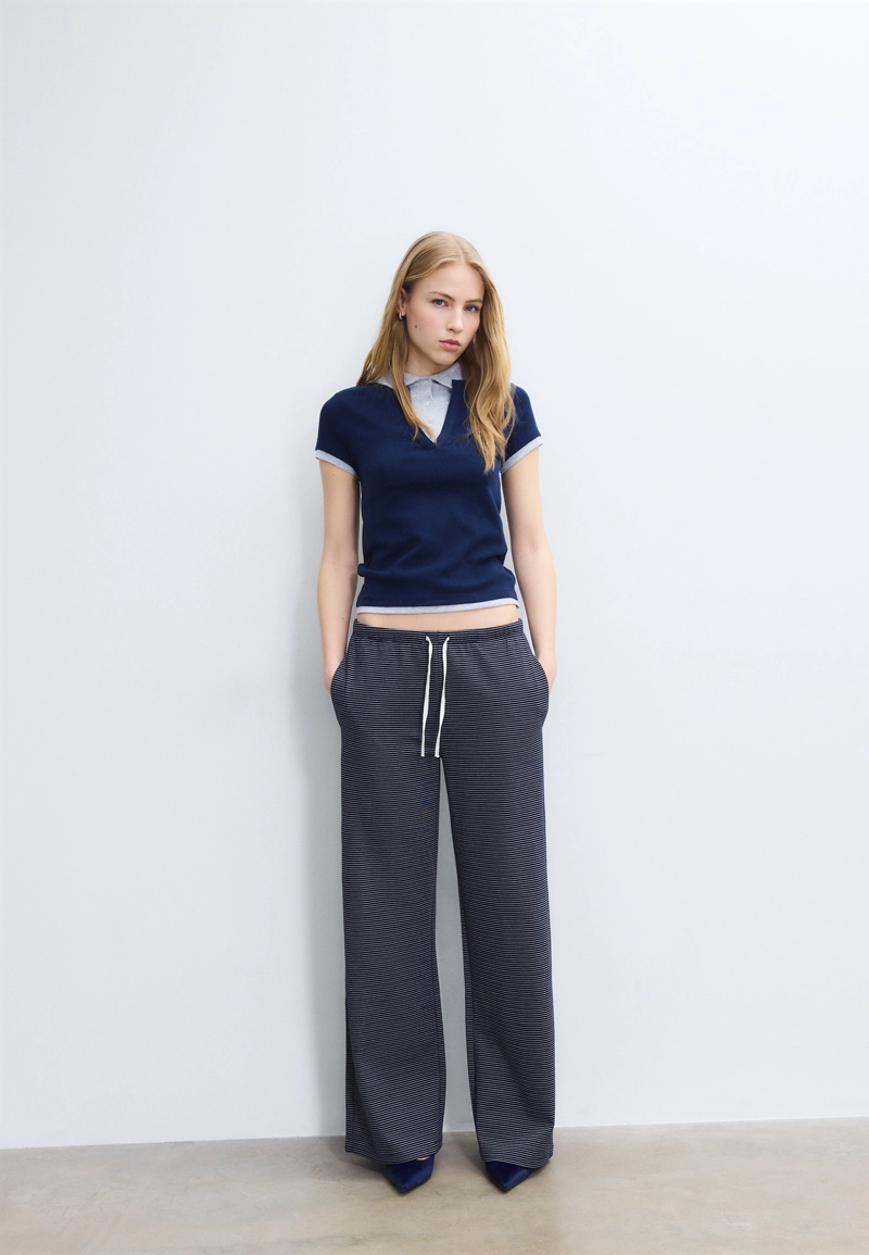 Брюки-джоггеры свободного кроя в полоску