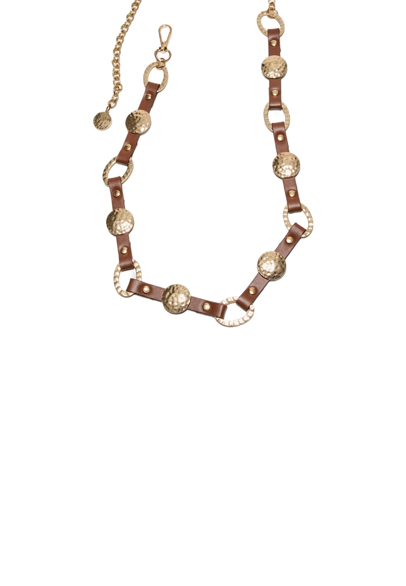 Металлический ремень из искусственной кожи