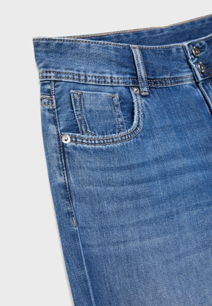 Джинсы с низкой посадкой на двух пуговицах- Заказать в России