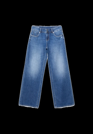 Джинсы с низкой посадкой на двух пуговицах- Заказать в России