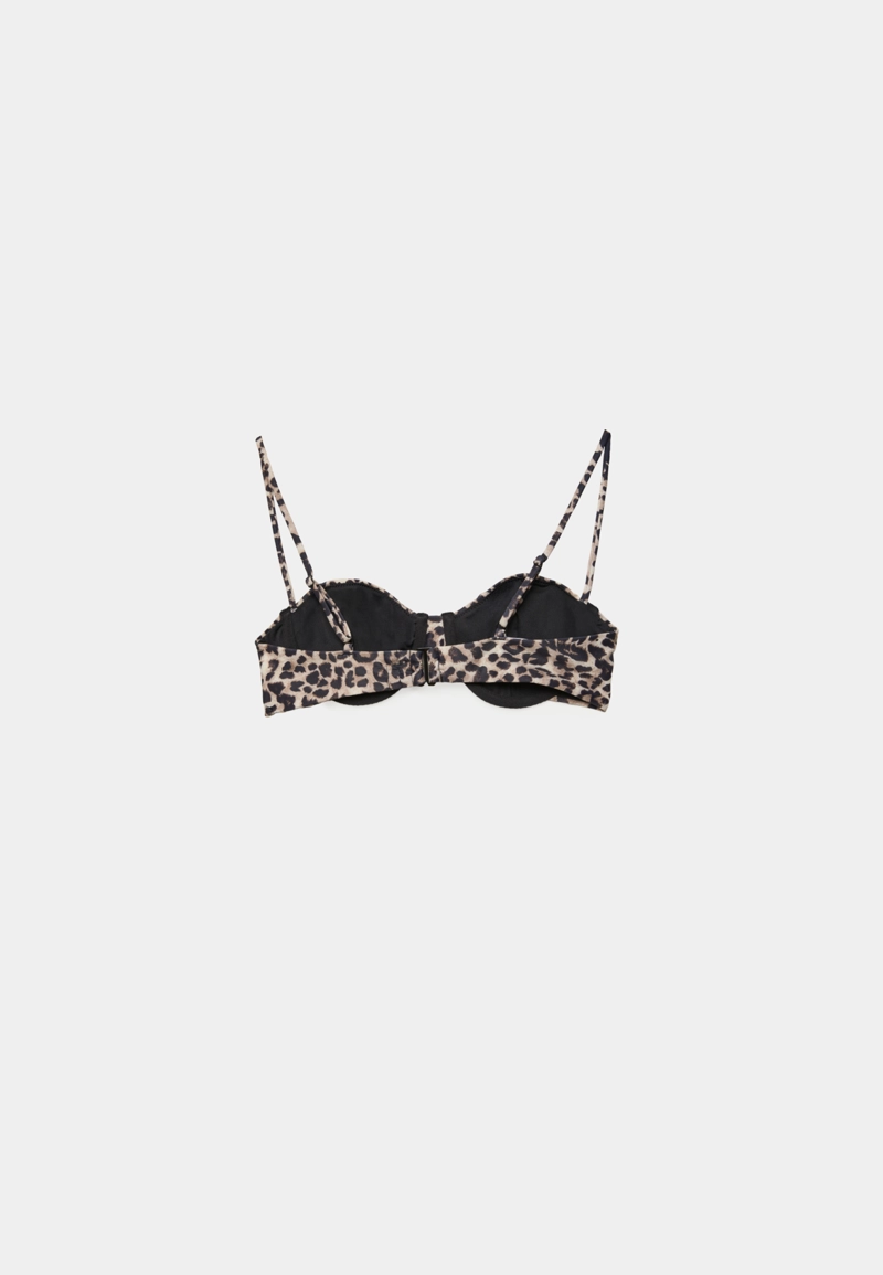 Бюстгальтер бикини балконет с анималистическим принтом