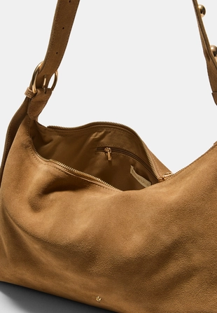 Плоская сумка через плечо со 100% кожаными заклепками- Заказать в России