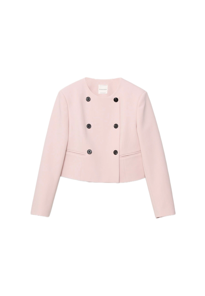 Укороченный пиджак с круглым вырезом