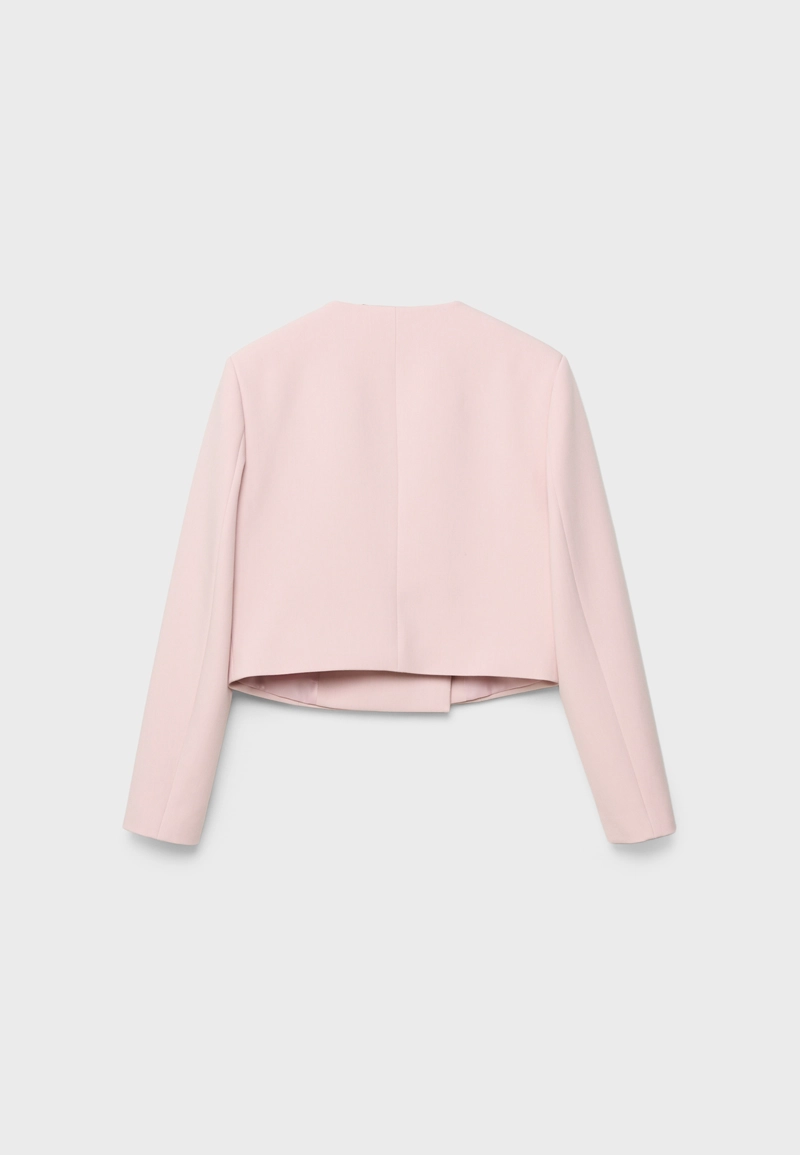 Укороченный пиджак с круглым вырезом