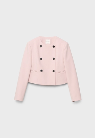 Укороченный пиджак с круглым вырезом- Заказать в России