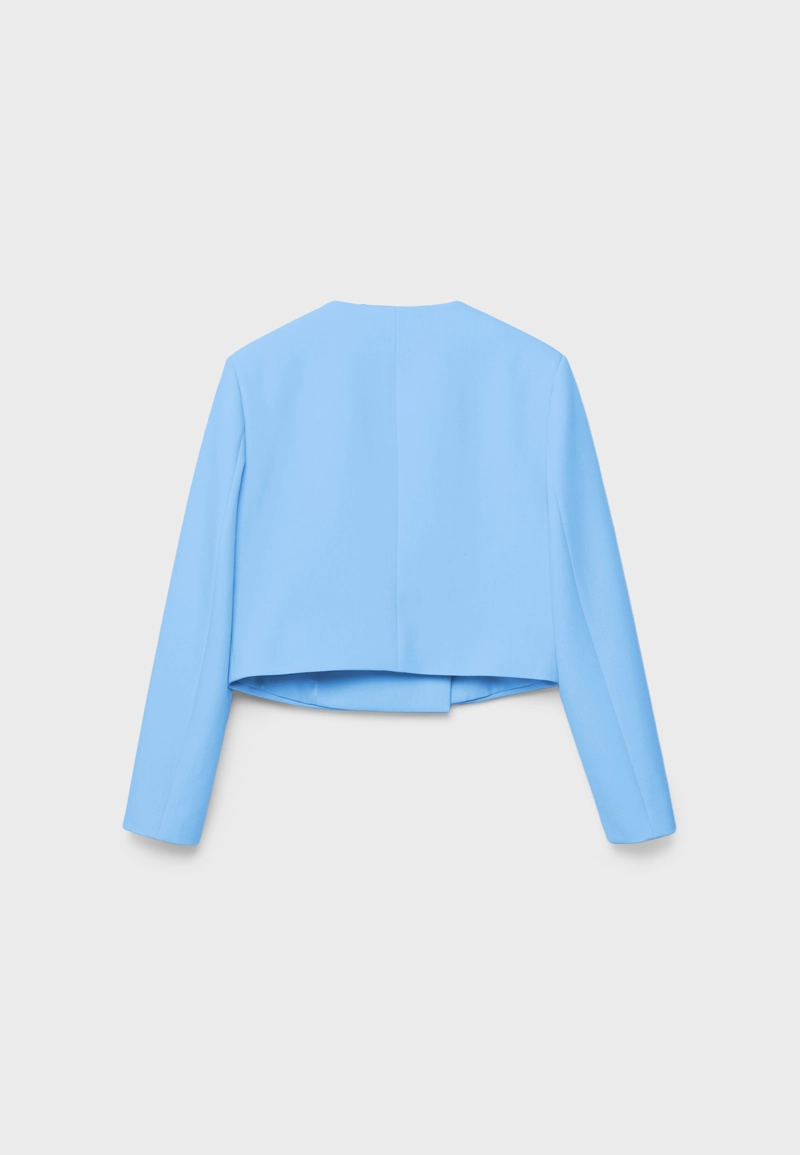 Укороченный пиджак с круглым вырезом
