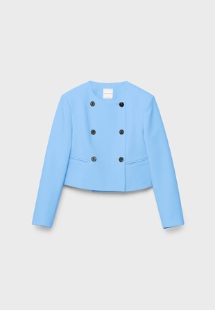 Укороченный пиджак с круглым вырезом- Заказать в России