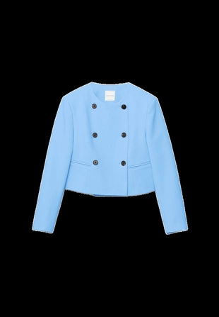 Укороченный пиджак с круглым вырезом- Заказать в России