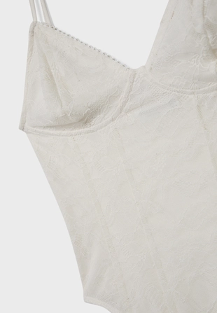 Боди на бретельках с кружевом- Заказать в России