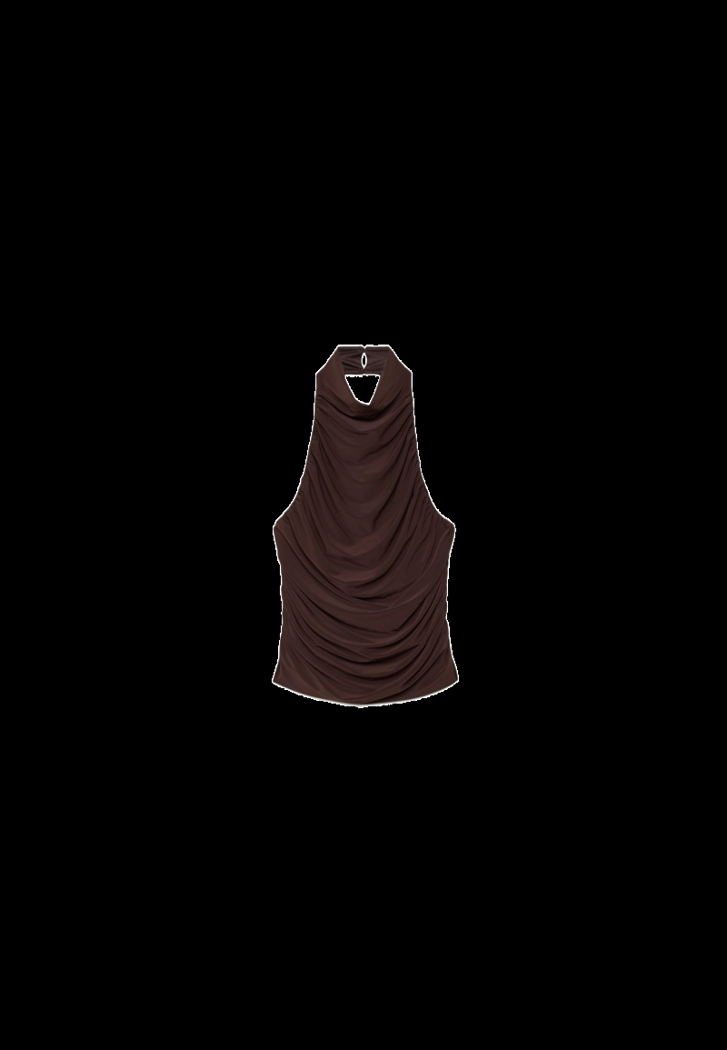 Топ с горловиной халтер и сборками