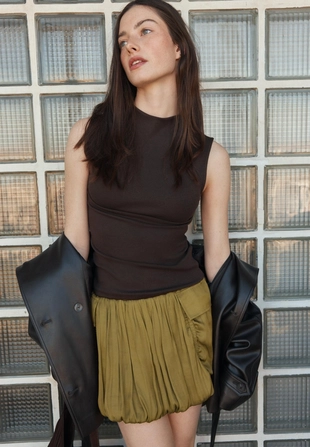 Майка с воротником-трубой- Заказать в России