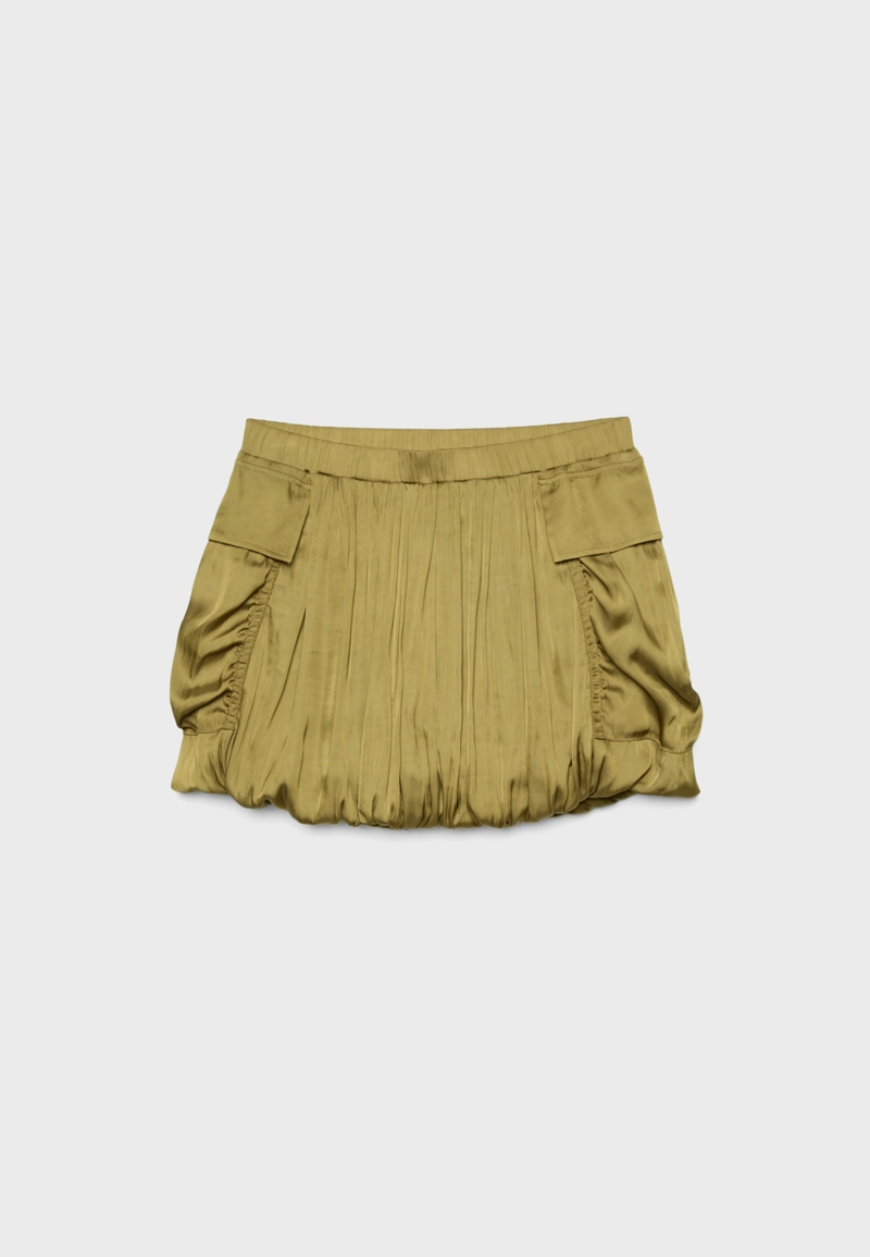 Юбка-баллон из сатина с карманами