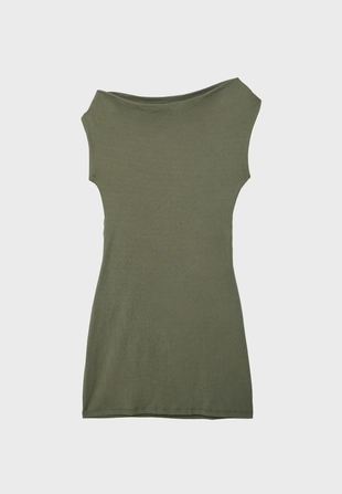 Короткое асимметричное платье с заклепками- Заказать в России