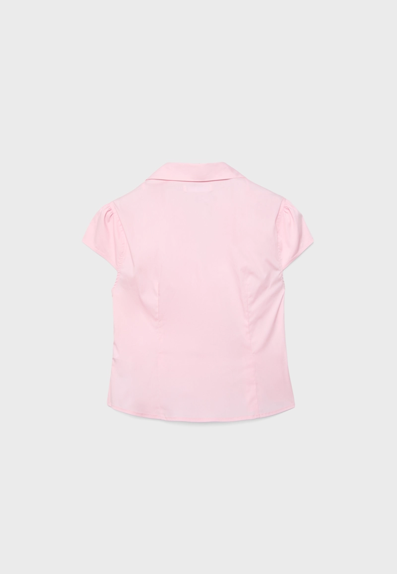 Приталенная рубашка с короткими рукавами