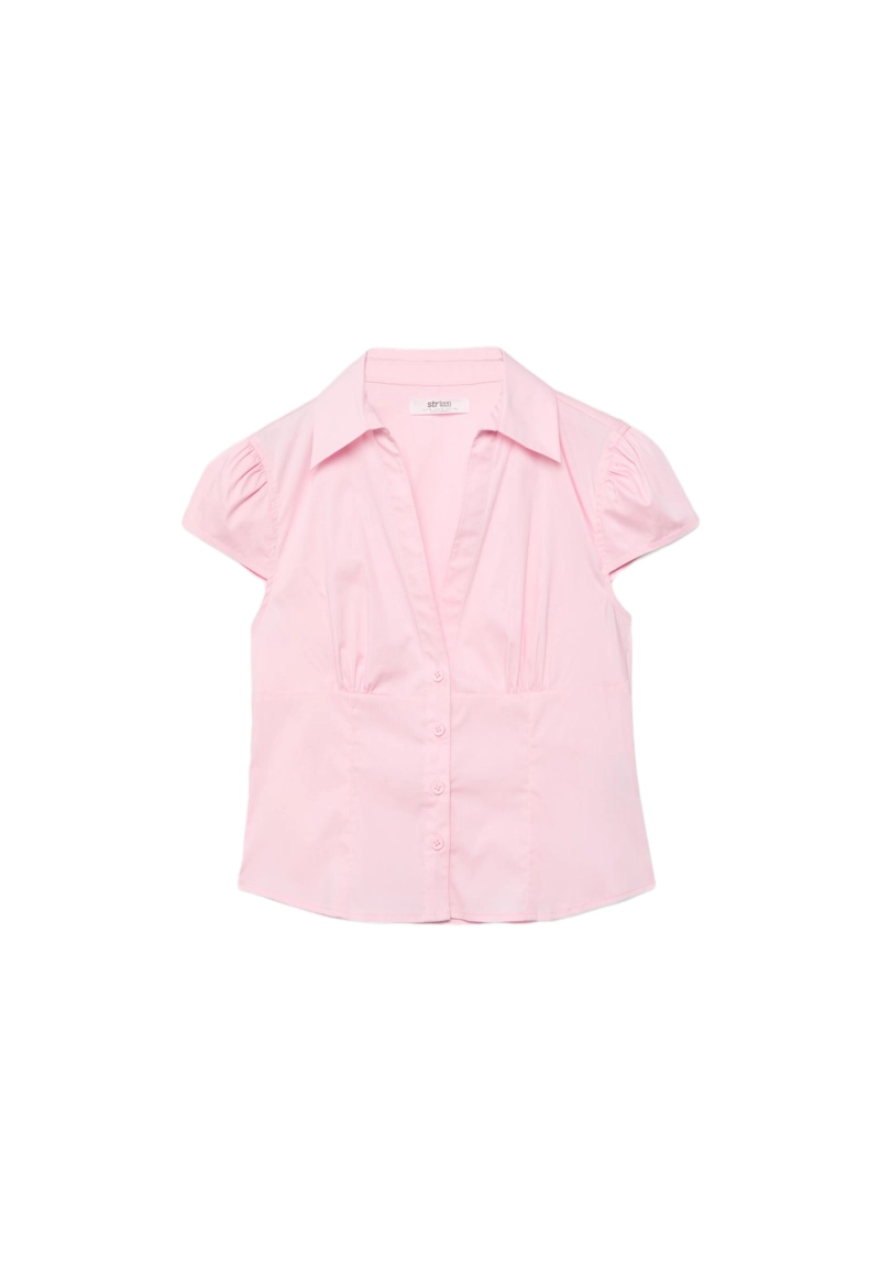 Приталенная рубашка с короткими рукавами