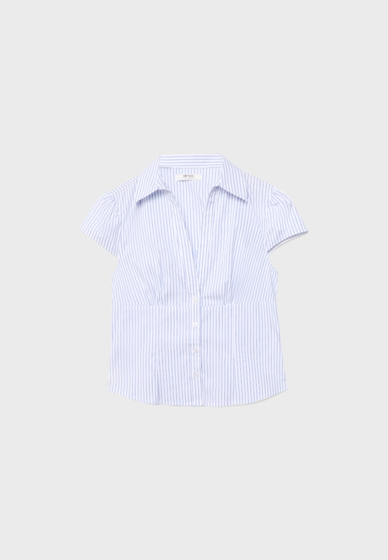 Приталенная рубашка с короткими рукавами