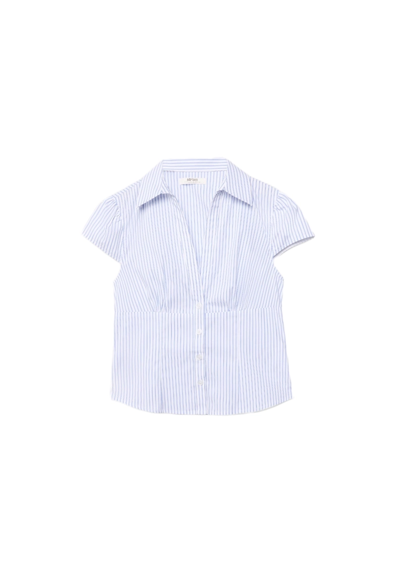 Приталенная рубашка с короткими рукавами