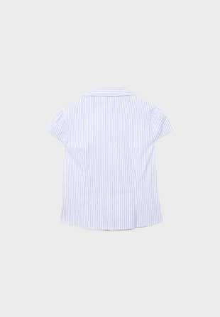 Приталенная рубашка с короткими рукавами- Заказать в России