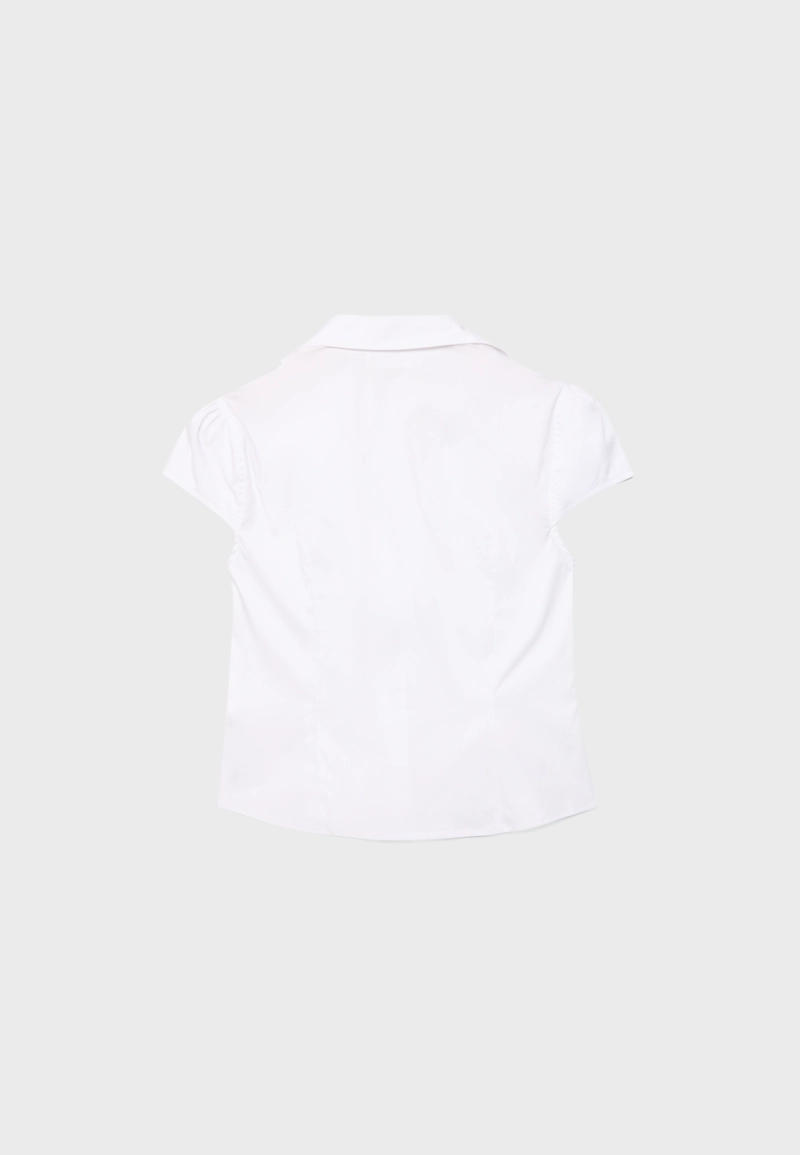 Приталенная рубашка с короткими рукавами