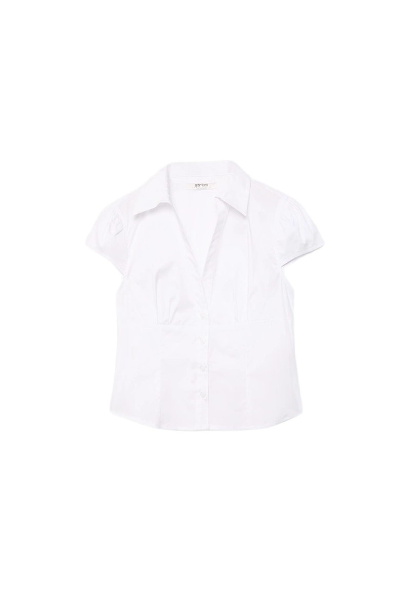 Приталенная рубашка с короткими рукавами