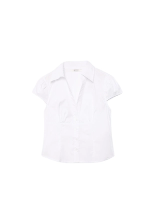 Приталенная рубашка с короткими рукавами- Заказать в России