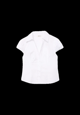 Приталенная рубашка с короткими рукавами- Заказать в России