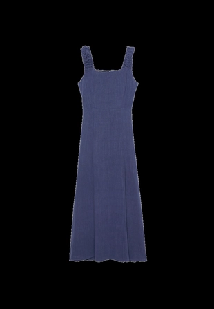 Платье миди с запахом на спине, эффект льна- Заказать в России