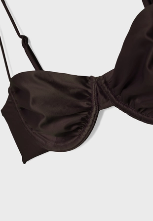 Бюстгальтер бикини балконет с глянцевым блеском- Заказать в России