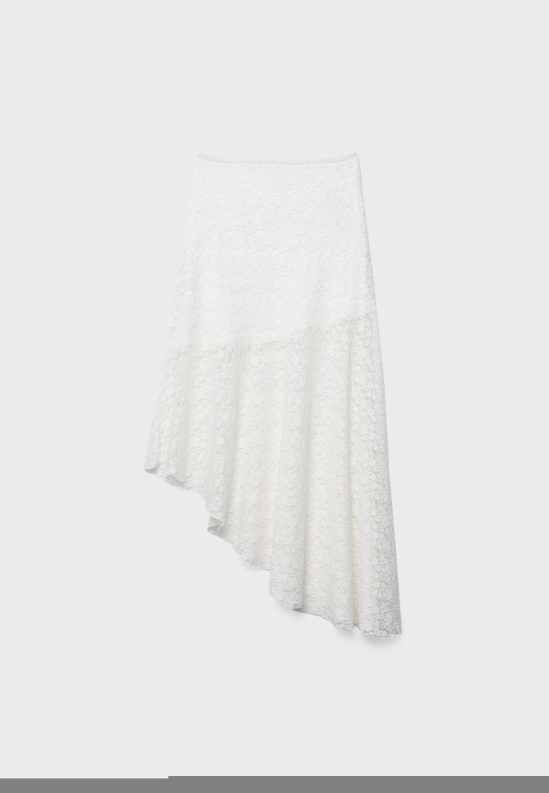 Асимметричная кружевная юбка миди