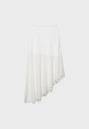 Асимметричная кружевная юбка миди- Заказать в России