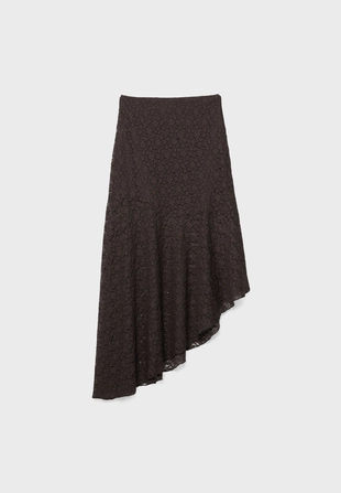 Асимметричная кружевная юбка миди- Заказать в России