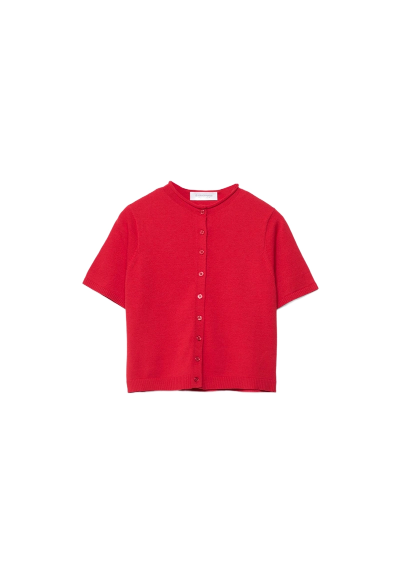 Кардиган с воротником-стойкой на пуговицах