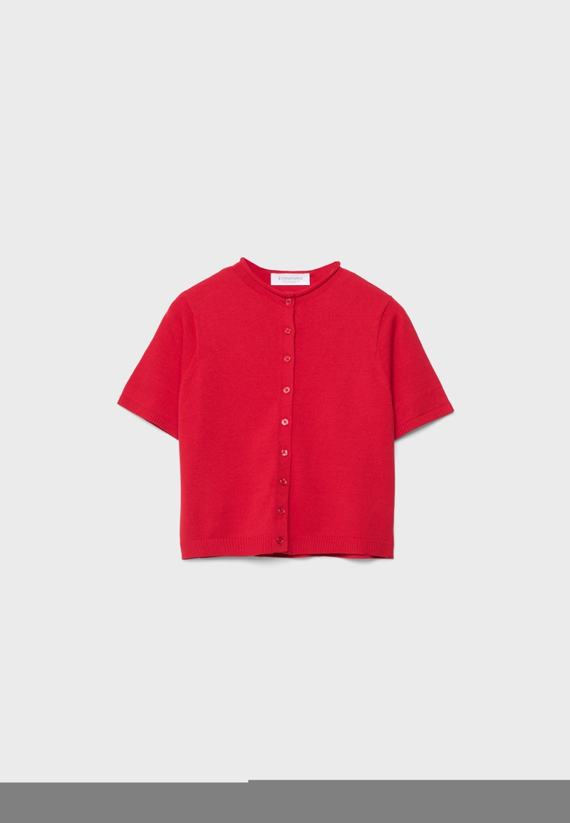 Кардиган с воротником-стойкой на пуговицах