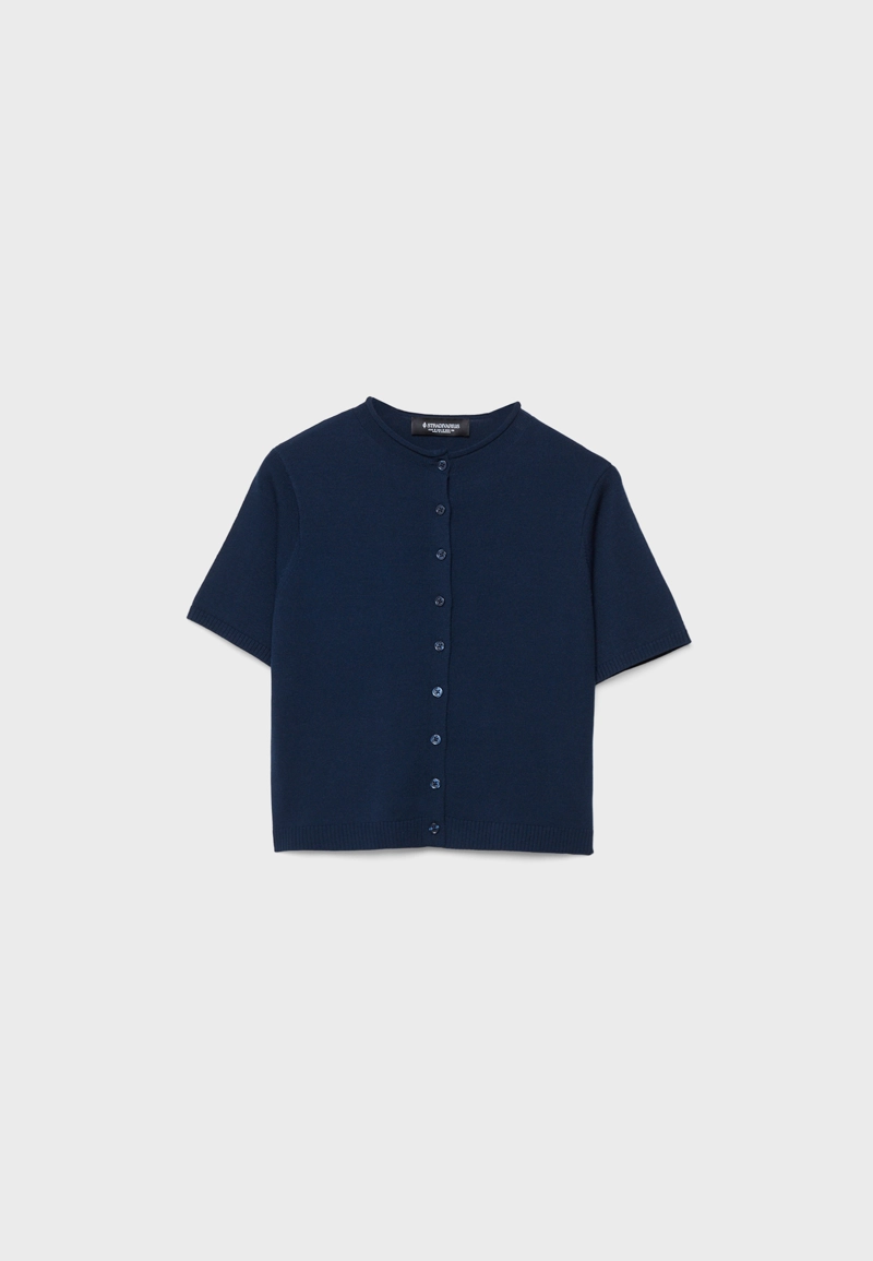 Кардиган с воротником-стойкой на пуговицах