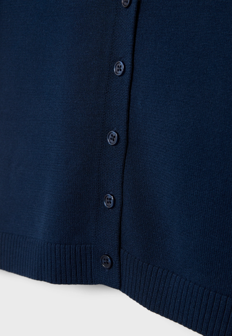 Кардиган с воротником-стойкой на пуговицах