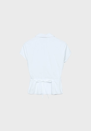 Рубашка с короткими рукавами и вырезом на груди- Заказать в России