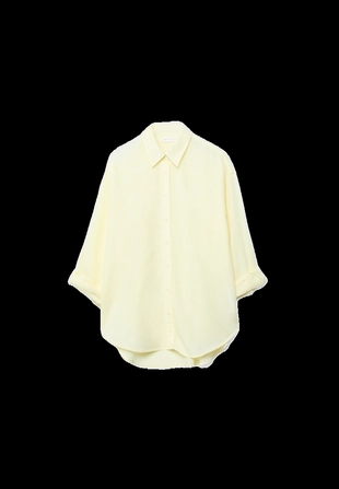 Рубашка свободного кроя с эффектом льняной ткани- Заказать в России