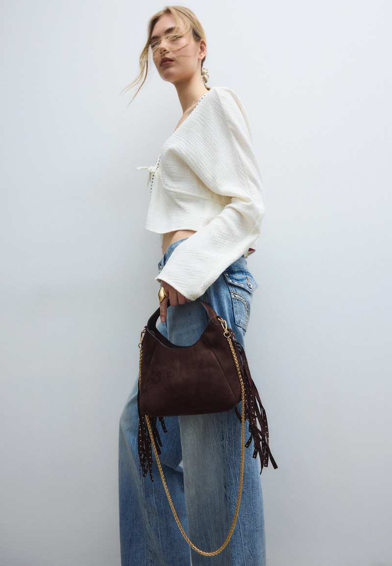 Сумка на плечо с боковой бахромой