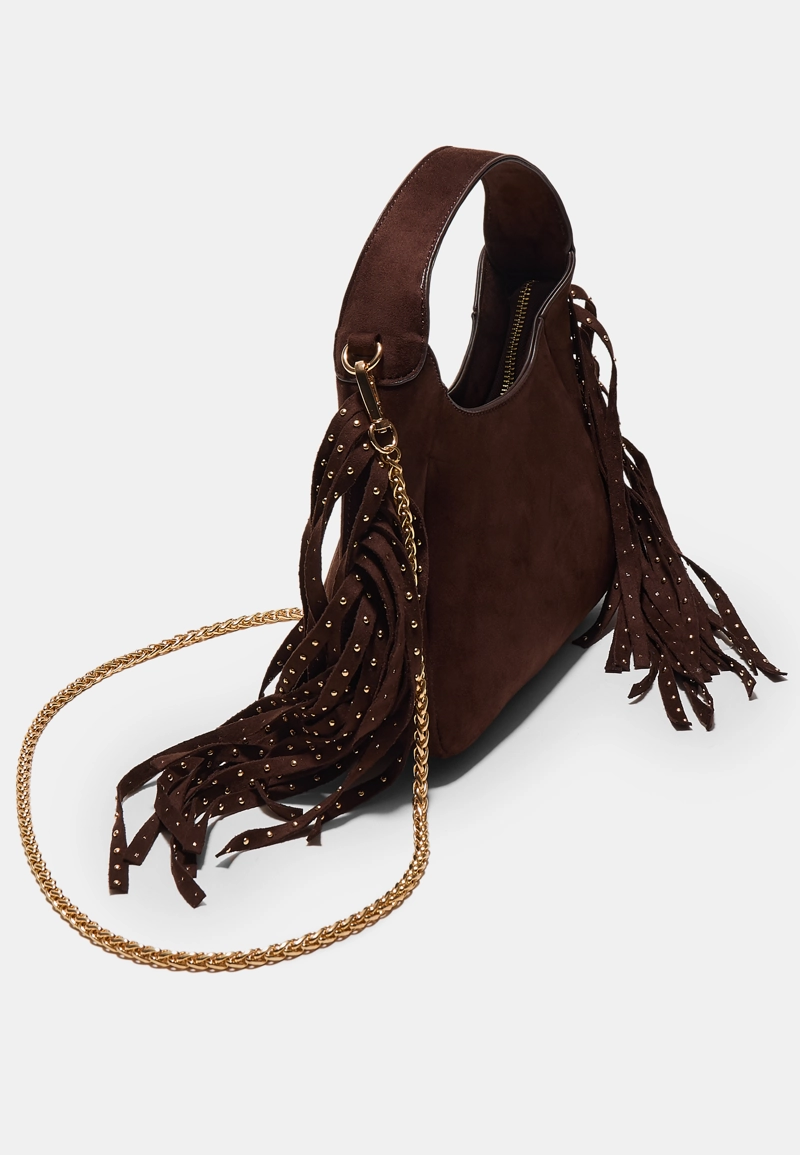 Сумка на плечо с боковой бахромой