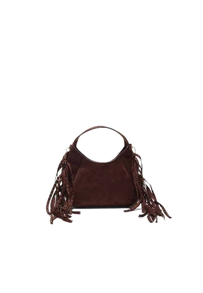 Сумка на плечо с боковой бахромой