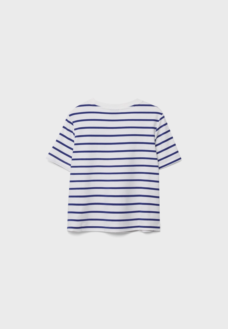 Базовая футболка классического кроя из плотной ткани в полоску