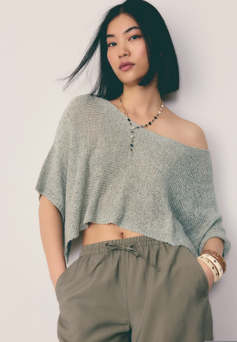 Базовый вязаный свитер-накидка