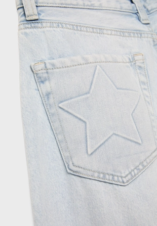 Джинсы с низкой посадкой и широкими штанинами со звездой- Заказать в России