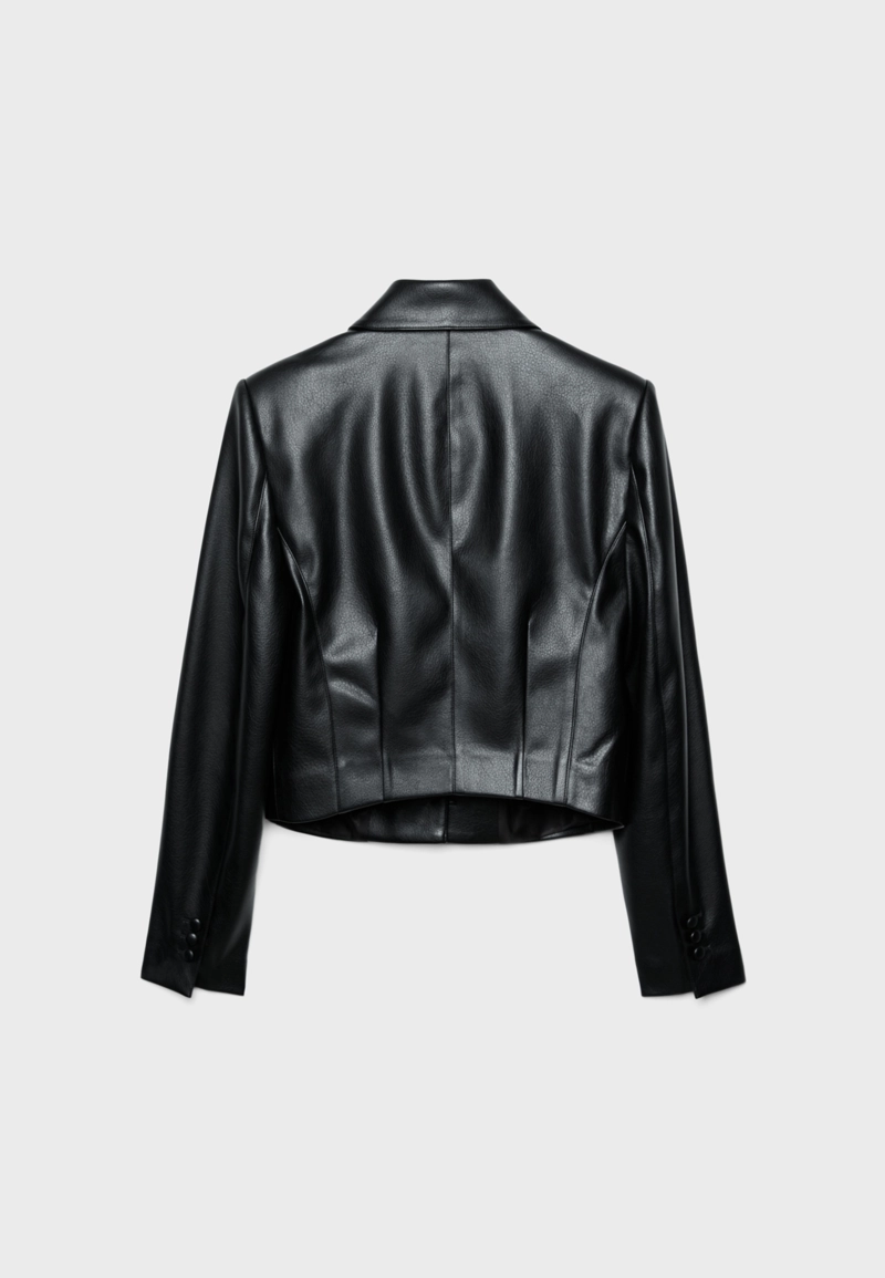 Укороченный пиджак из искусственной кожи